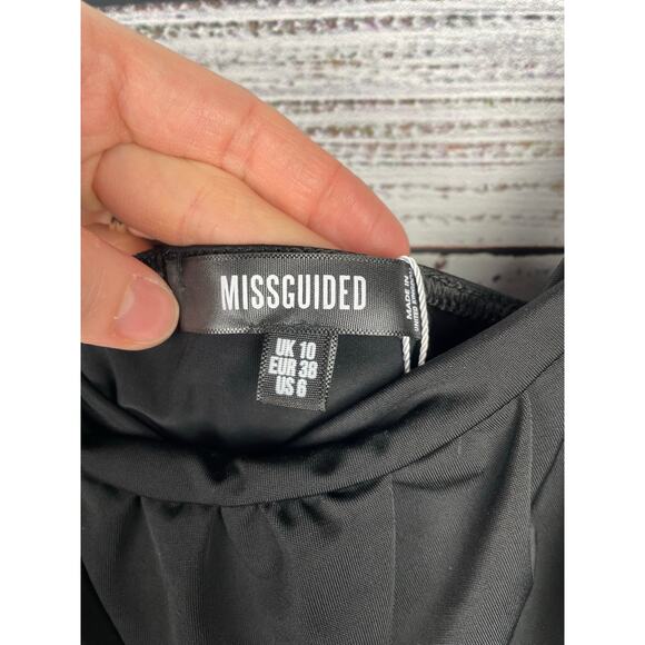 Missguided Slinky Ruched Bust Cami Mini Dress Black NEW US 6 Formal Dance - Picture 2 of 8